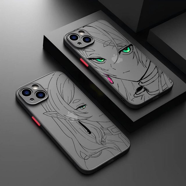 Handyhülle Frieren Anime Design für iPhone 11 12 13 14 Pro Max Mini Plus X XR XS Translucent Matte Cover in Transparent und Grau - Bild 1