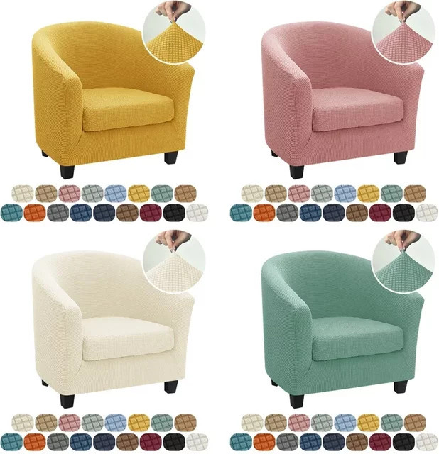 Yupartex Sesselbezug aus Stretch-Polar-Fleece mit Sitzkissenbezug für Club-Sofas und Sessel, einfarbig und modern - Bild 1