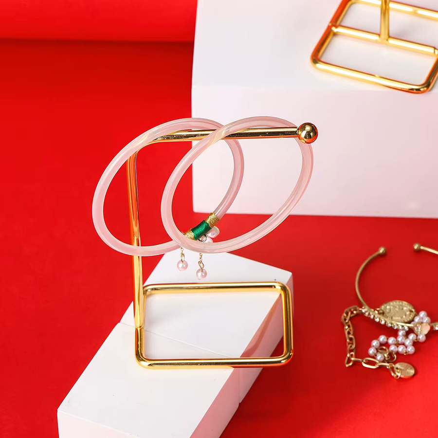 Schmuckdisplay aus Metall von AGCFABS in Gold zur Aufbewahrung von Armbändern, Ohrringen und Halsketten - Bild 2