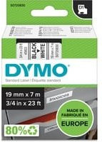 DYMO D1 Schriftbandkassette 45803, Farbe: Weiß mit schwarzer Schrift, Breite: 19 mm, Länge: 7 m - Bild 1
