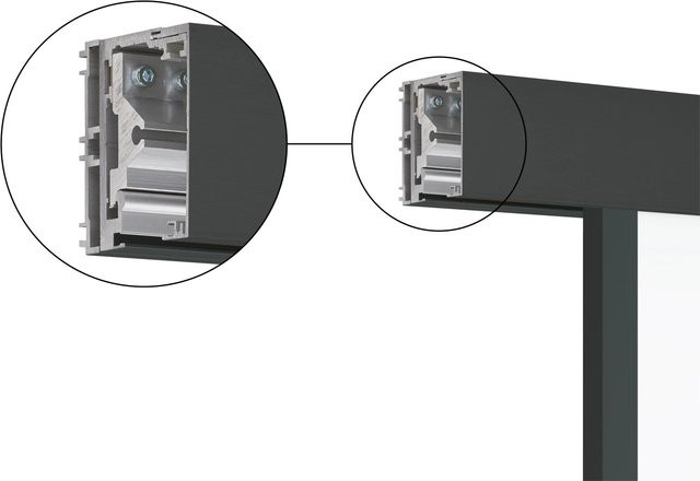 Skyscope Portal Abstandsprofil für Slimwork Schiebetür-Set, Schwarz, 2.200 mm - Bild 1
