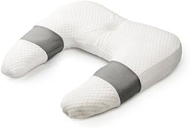 Ergonomisches U-förmiges Nackenkissen von InnovaGoods aus Viskoelastischem Memory Foam in Weiß, waschbar - Bild 1