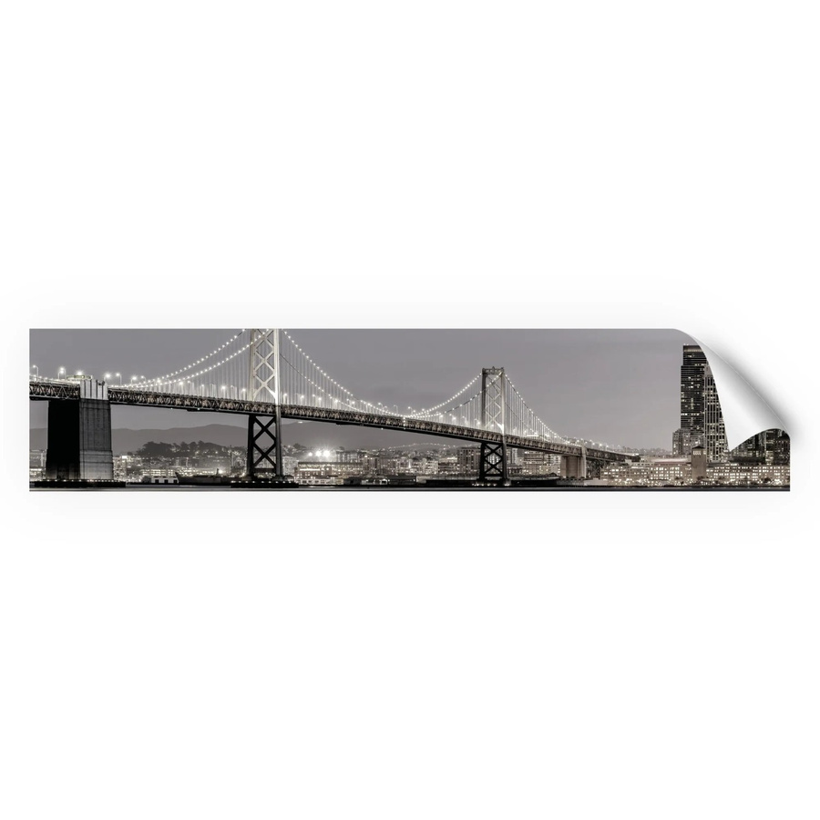 Myspotti Küchenrückwandfolie San Francisco in Tile-Look, Selbstklebend, B: 280 cm, H: 60 cm, Schwarz-Weiß-Grau - Bild 2