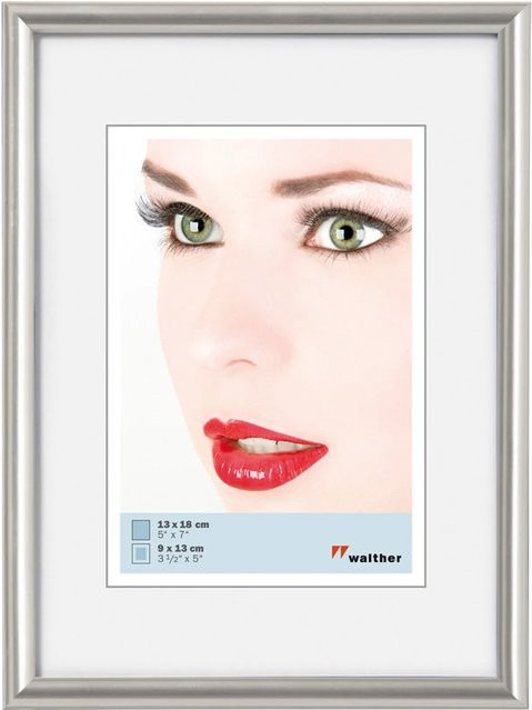 Walther Design Galeria Kunststoff Bilderrahmen Silber, 9 x 13 cm - Bild 1