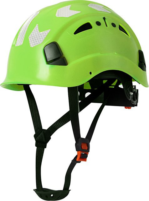 Aolamegs CE-Bau-Schutzhelm aus ABS-Hartschale mit reflektierenden Aufklebern, atmungsaktiver Arbeitshut für Kletter- und Rettungseinsätze, Farben: Orange oder Grün - Bild 1