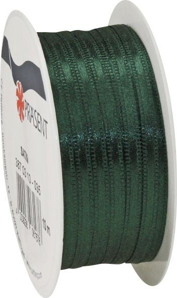 Dunkelgrünes Satinband aus Polyester mit 3 mm Breite für Hochzeiten und die Weihnachtszeit - Bild 1