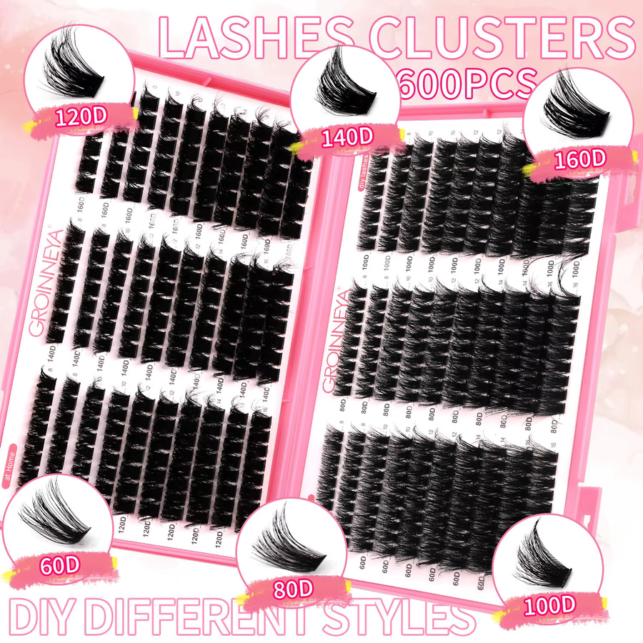 GROINNEYA Wimpern-Cluster, DIY-Wimpernverlängerung, Unisex - Bild 2
