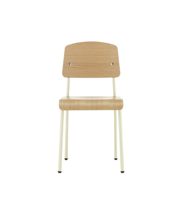 Vitra Standard Stuhl in Beige aus Massivholz und pulverbeschichtetem Metall im modernen Design - Bild 2