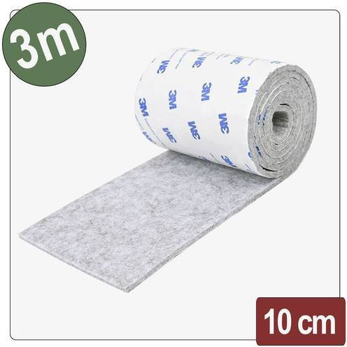 Quadrios 26SA122 Filzgleiter selbstklebend rund Grau Länge: 3 m, Durchmesser: 10 cm, Höhe: 0,4 cm - Bild 1