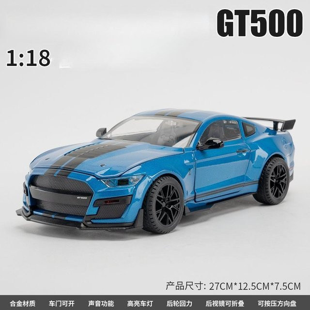 Linyi toy car Gt500 Fahrzeugmodell, 1:18, Metall, Blau, ab 14 Jahren - Bild 1