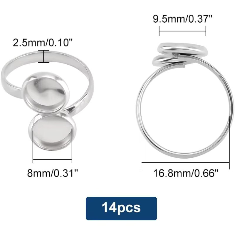 Fingerring-Rohling, 304 Edelstahl, Silber, Unisex, 17 mm - Bild 1