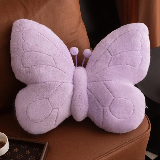 Yiran Toy Schmetterlingskissen aus weichem Plüsch in Mehrfarbig, B/H: 46 x 38 cm - Bild 1
