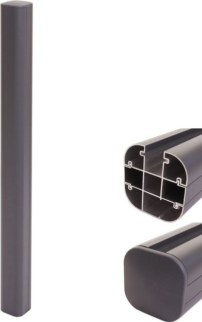 MCW Alu-Pfosten für Savoie-WPC-Zaun in Grau, Höhe: 98 cm - Bild 1