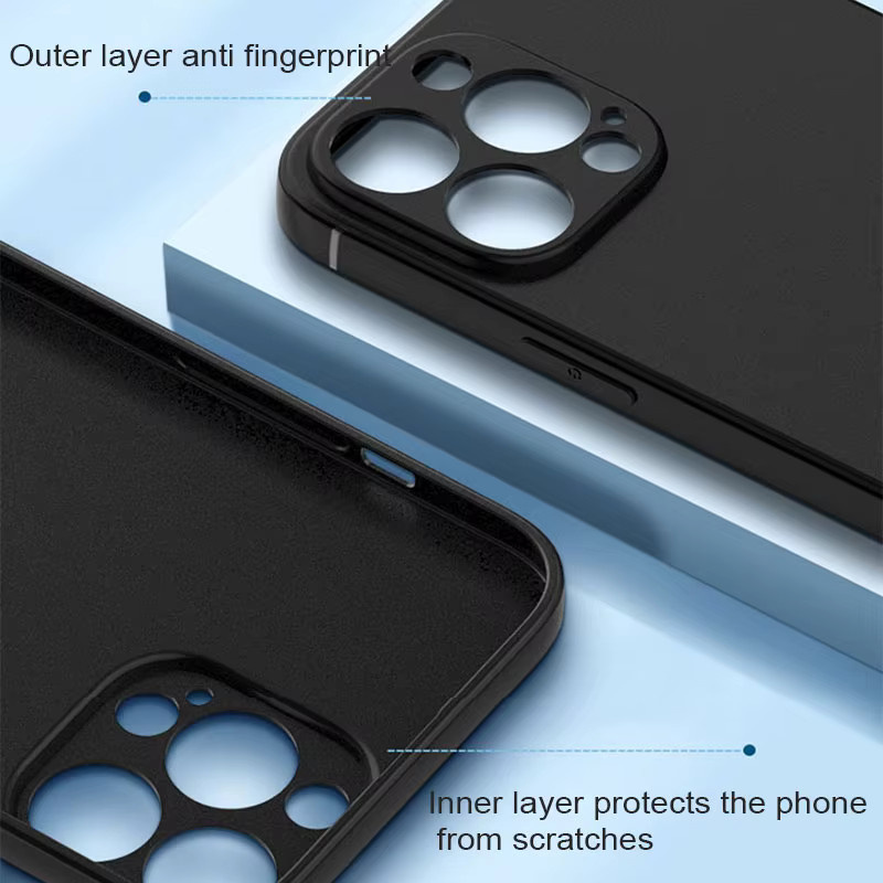 Luxuriöse matte Soft Back Cover Handyhülle in Schwarz für Apple iPhone Modelle - Bild 3