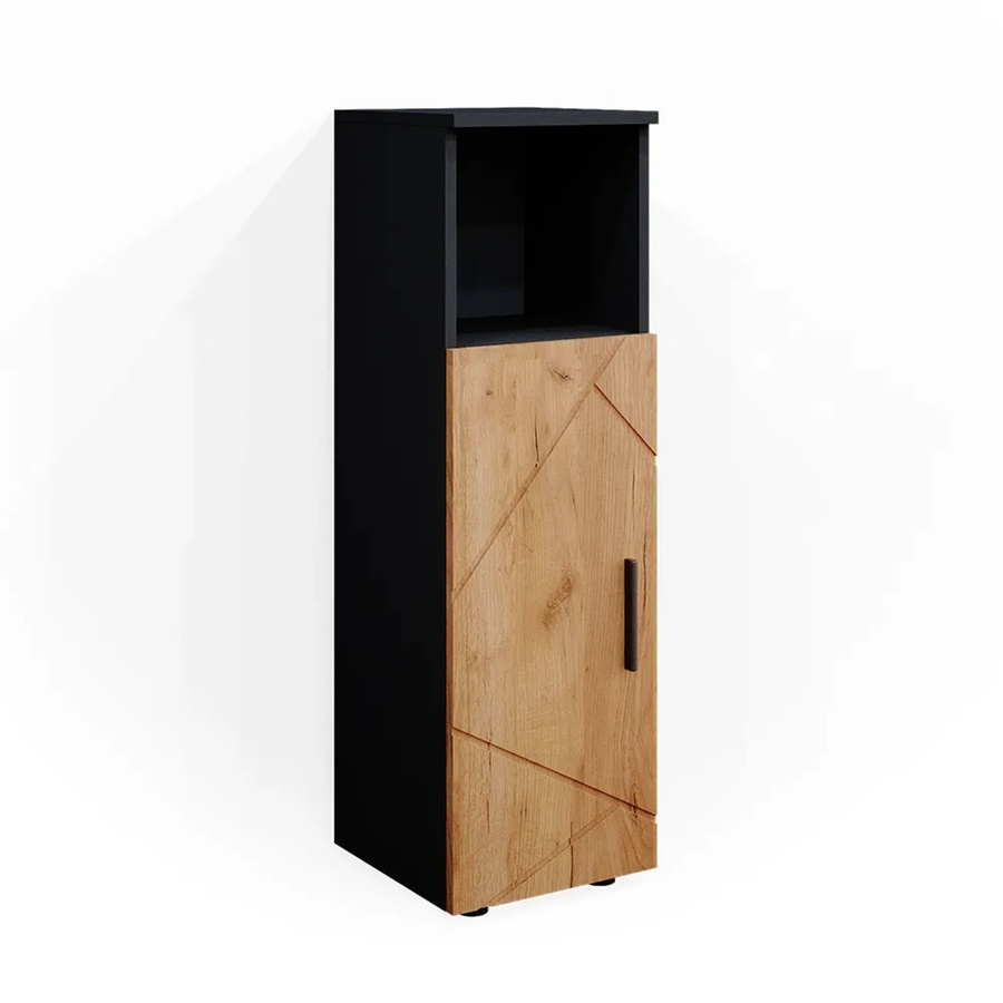 Vicco Midischrank Irma Badschrank in Anthrazit und Eiche mit 3 Fächern und 1 Tür, B: 30 cm, H: 95 cm - Bild 3