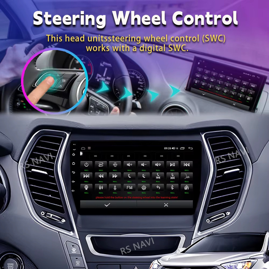 RSNAVI Android 16 Autoradio mit 2K Bildschirm, CarPlay und GPS für Hyundai Santa Fe 3 (2013 - 2016), Schwarz - Bild 3