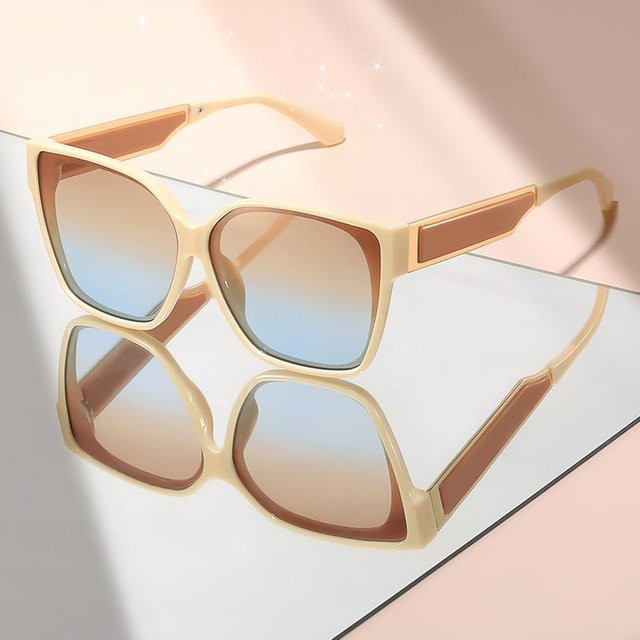 Yiran glasses Sonnenbrille, square, Vollrand, beige, Kunststoff, Damen - Bild 1