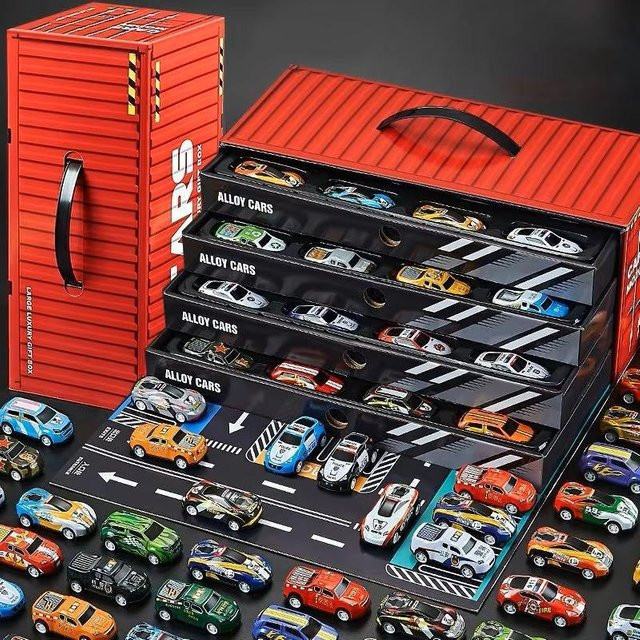 Linyi toy Rennspeed Auto Metall rot 48-teiliges Set - Bild 1