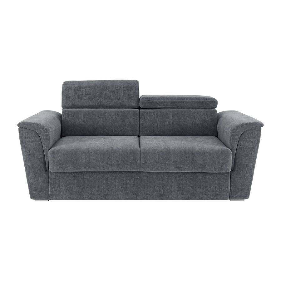 Vente-unique Schlafsofa Rizora in Anthrazitgrau mit verstellbarer Kopfstütze und Stoffbezug, Breite: 230 cm - Bild 2