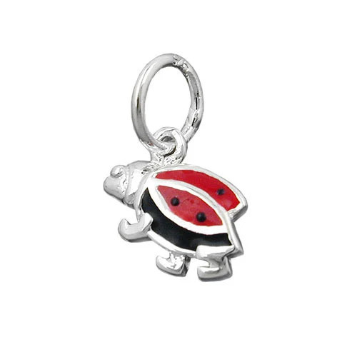 SIGO Anhänger Marienkäfer, 925 Silber, schwarz-rot, Kinder - Bild 1