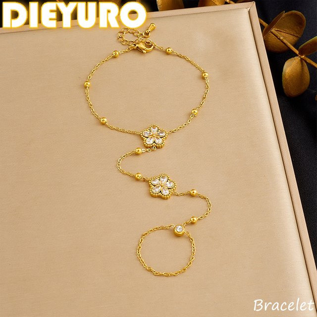 DIEYURO Armband, Edelstahl, Zirkonia, Gold, Damen - Bild 1