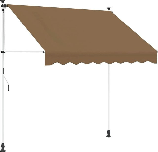 vidaXL Manuell Einziehbare Markise aus Polyester in Beige mit Kurbel, Breite: 150 cm - Bild 1