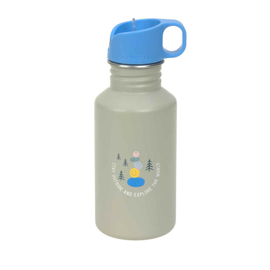 Lässig Kinder Trinkflasche aus Edelstahl Sunny Explorer Grün 500 ml - Bild 1