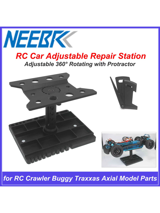 NeebRC RC Car Repair Stand Work Station Assembly Platform, 360° drehbar mit Winkelmesser - Bild 3