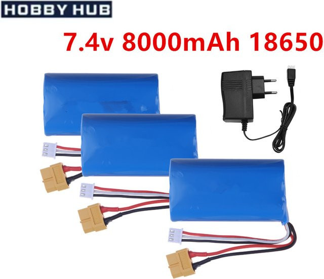 RC.BURST LiPo-Akku 7,4 V 2S mit XT60 Stecker, 8000 mAh, Blau, passend für Henglong 3818, 3819, 3838 und 3918, 3938, 3939 RC-Modelle 1/16 - Bild 1