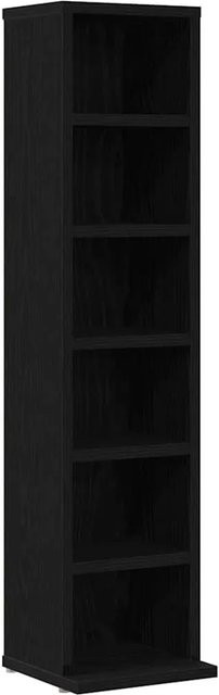 vidaXL CD-Schrank in Schwarz und Eichen-Optik aus Holzwerkstoff, Wandmontage, B/T/H: 21 x 20 x 88 cm - Bild 1