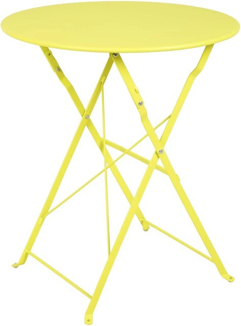 DELUKE Gartentisch LUCIE aus Schmiedeeisen in Grün, runder Klapptisch für Garten, Balkon und Terrasse, B/T/H: 60 x 60 x 70 cm - Bild 1