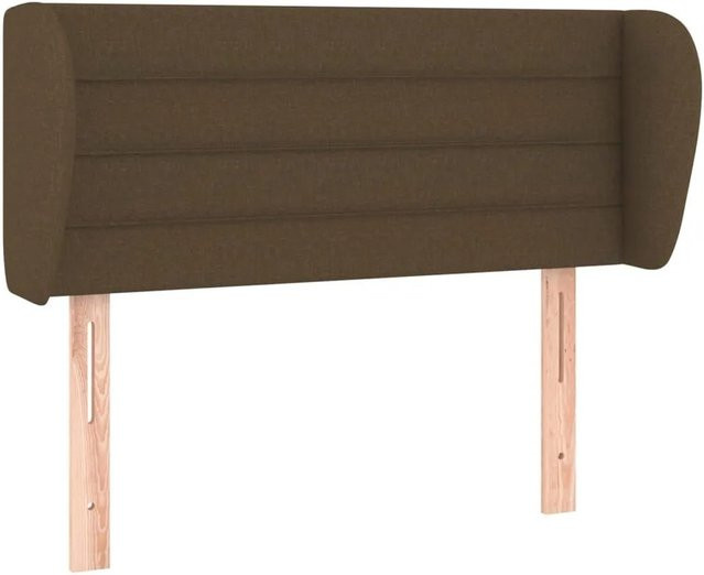 vidaXL Kopfteil mit Ohren in Dunkelbraun aus Stoff, B/T/H: 83 x 23 x 78/88 cm - Bild 1