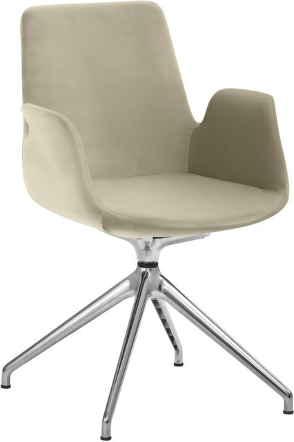 Mayer Sitzmöbel Sessel 2009 in Beige mit Mikrofaser-Bezug, Metallgestell und Armlehnen, B/T/H: 58 x 55 x 88 cm - Bild 1