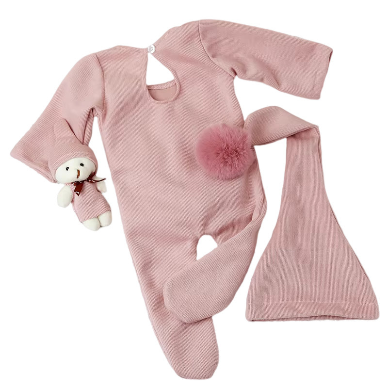Ylsteed Baby-Fotografie-Outfit, 3-teiliges Set, rosa - Bild 5
