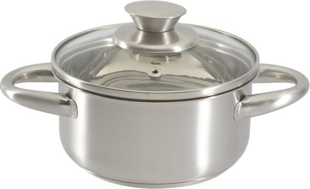 Pocoline Kochtopf aus Edelstahl in Silber mit Glasdeckel Durchmesser: 14 cm - Bild 1