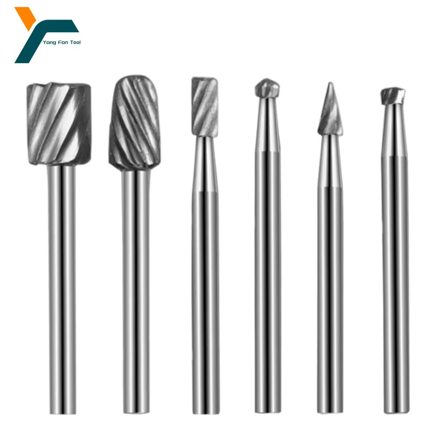 6er Set Mini Bohrer und Fräser mit 3,1 mm Schaft für Holz, Metall und Carving in Silber - Bild 2
