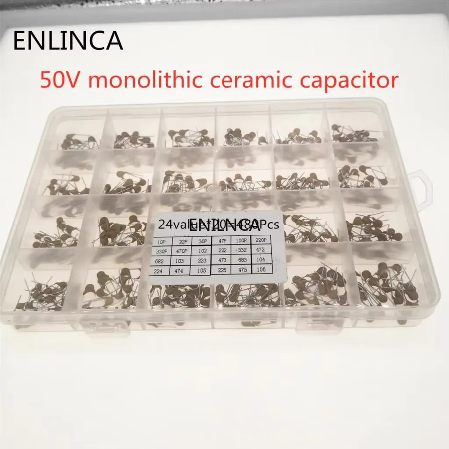 ENLINCA Keramikkondensator Sortiment-Kit mit 20 Sets à 24 Werten, 10 pF bis 10 uF, monolithische Keramikkondensatoren - Bild 3