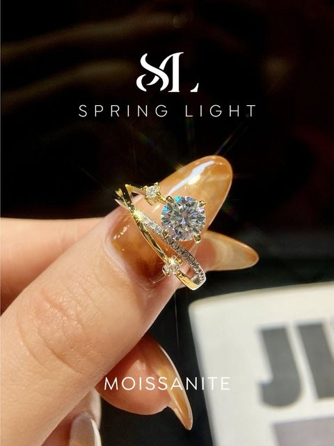 Ring 925 Silber, Moissanit-Diamant, Damen - Bild 1