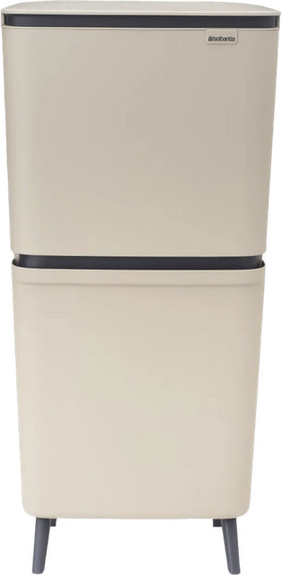 Brabantia SortUp Recycle Hi Mülleimer mit Flip-Lid und herausnehmbaren Inneneimern, Beige, 25+10+10L - Bild 1