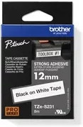 Brother Schriftbandkassette TZe-S231 für P-touch, extra stark klebend, Breite: 12 mm, Farbe: Weiß, Schriftfarbe: Schwarz - Bild 5