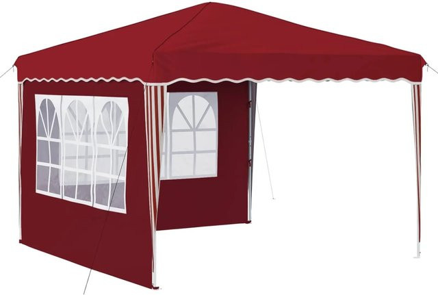 vidaXL Pop-up Partyzelt aus Oxford-Stoff und Metall in Bordeauxrot, B/T/H: 288 x 288 x 245 cm - Bild 1