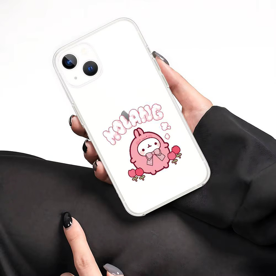 Transparente und stoßfeste Silikon-Handyhülle mit Molang Motiv für dein Apple iPhone (verschiedene Modelle) - Bild 3