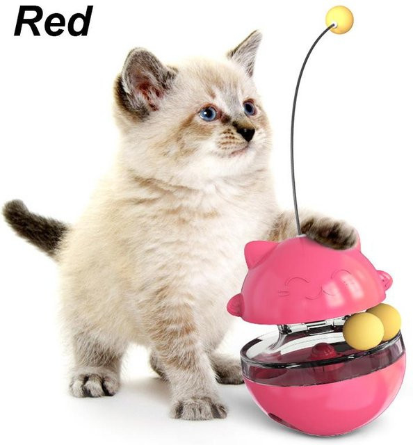 Love Home Garden Katzenstab Katzenspielzeug Tumbler Futterleckball, rot - Bild 1