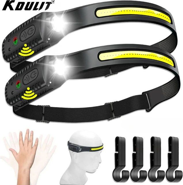 KDULIT LED-COB-Induktionsscheinwerfer mit USB-Akku und 5 Beleuchtungsmodi für Outdoor-Camping und Angeln - Bild 1