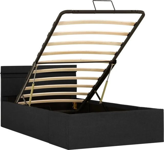 vidaXL Bett mit Bettkasten und LED-Beleuchtung in Dunkelgrau, B/T/H: 90 x 200 x 211 cm - Bild 1