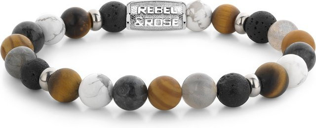 Rebel & Rose Armband, Edelstahl, Silber, Herren - Bild 1