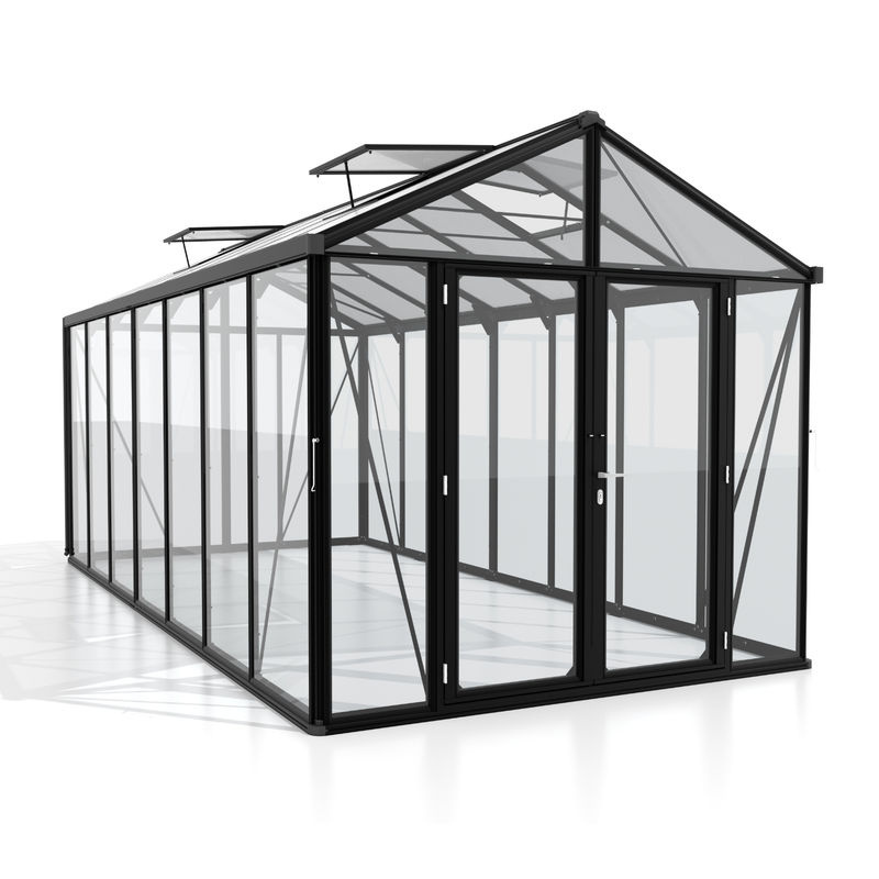 Vitavia Gewächshaus Zeus Comfort 13800 Schwarz 13,8 m² mit 3 mm ESG-Glas und 10 mm HKP-Profilen - Bild 3