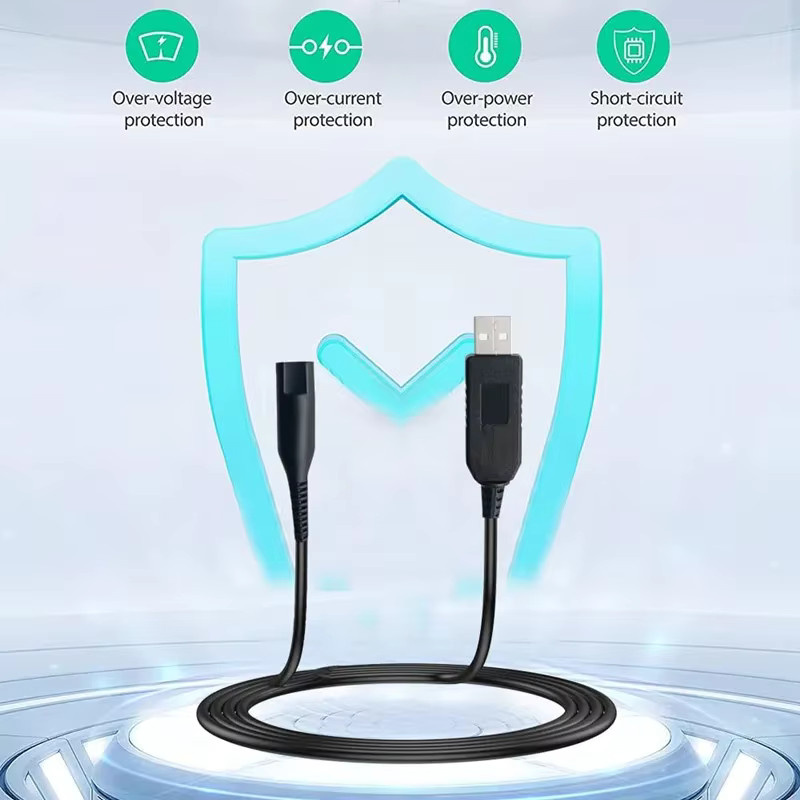 USB-C Ladekabel für Braun Rasierer Serie 1 bis 9, 12V Stromkabel in Schwarz - Bild 3