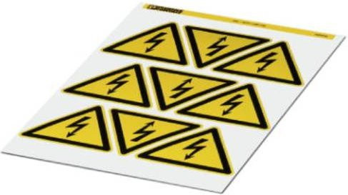Phoenix Contact Warnschild Achtung selbstklebende Folie in Gelb-Schwarz, 100 mm, 5 Stück - Bild 1
