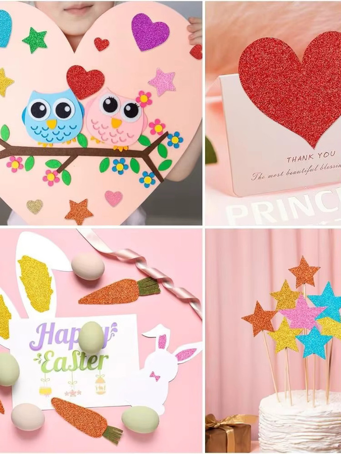 Flash Selbstklebendes Glitzerschaumpapier aus EVA in A4, Buntes Bastelpapier für Kinder - Bild 7